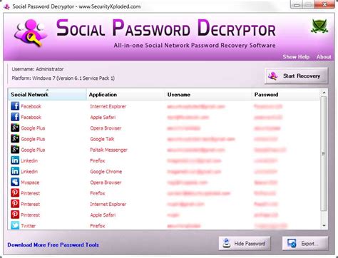 Facebook Password Decryptor 15.0